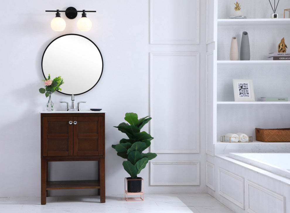 Elegant Lighting LD2315 Collier 2 Light 19"W Vanity Light - Black