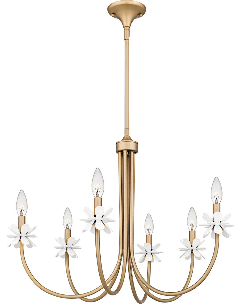 Quoizel REY5030 Remy 6 Light 30"W Taper Candle Style Chandelier - Bronze Gold