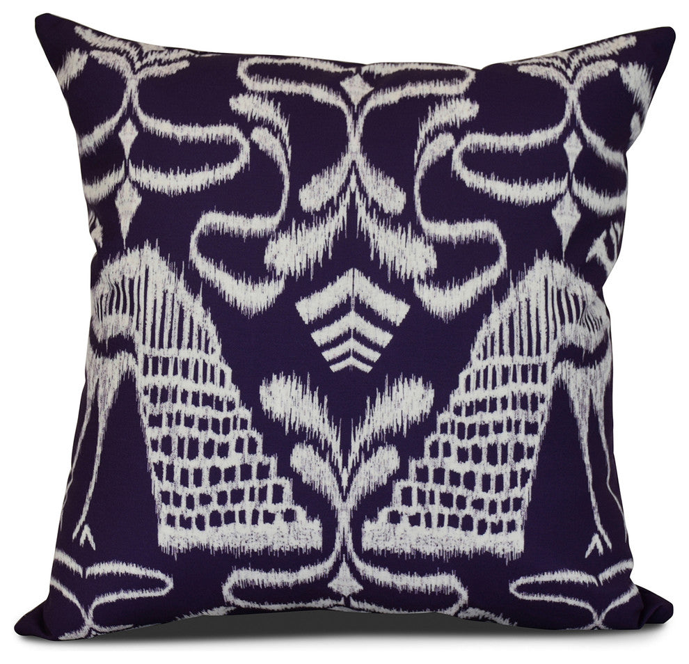 20x20", Crown, Animal Print Pillow, Purple