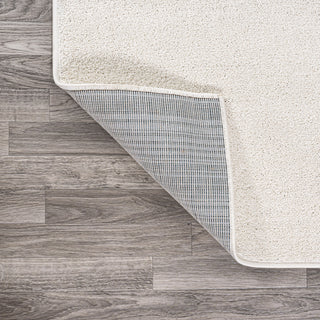 Haze Solid Low-Pile Runner Rug, Cream, 5' Square