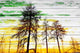 "Green and Gold Sky" Print on White Wood, 45"x30"