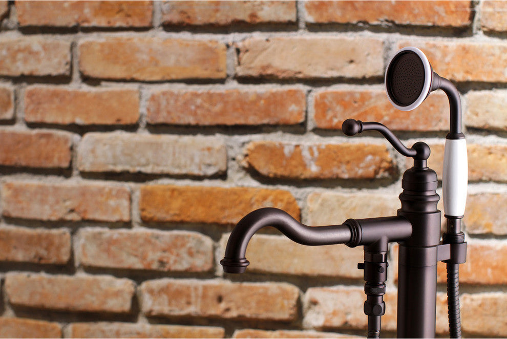 Kingston Brass Freestanding Tub Faucet With Hand Shower, Oil Rubbed Bronze