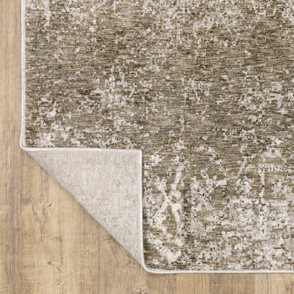 Noble Industrial Abstract Ivory/ Grey Indoor Area Rug, Ivory, 2'3"x7'6"