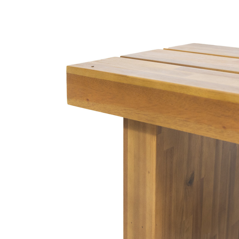 Bagwell Appling Outdoor Acacia Wood Bench, Natural