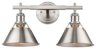 Golden Lighting Orwell 2 Light Bath Vanity, Pewter, Pewter Shade