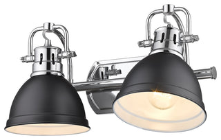 Duncan 2 Light Bath Vanity With Matte Black Shades Shade