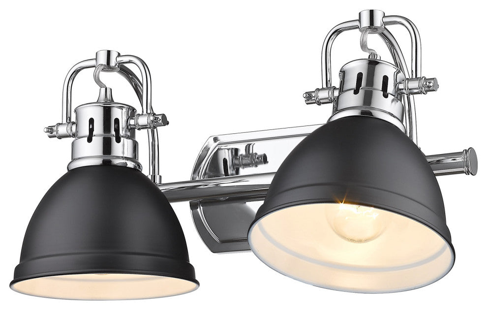 Duncan 2 Light Bath Vanity With Matte Black Shades Shade