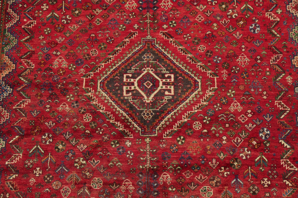 Consigned, Antique Oriental Persian Traditional Hand-Knotted Area Rug, Red, 6x9