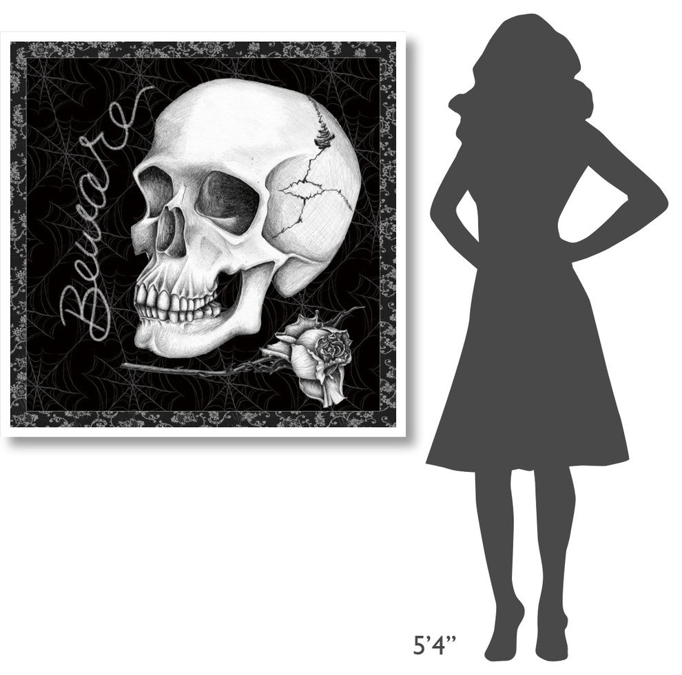 "Arsenic and Old Lace Skull Beware" Paper Print by Elyse DeNeige, 42"x42"