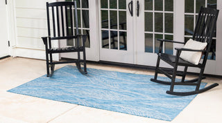 Rug Unique Loom Outdoor Botanical Aqua Blue Rectangular 8' 0 x 11' 4