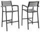 Brown Gray Maine Bar Stool Outdoor Patio Set of 2