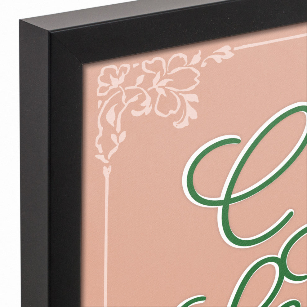 C'est LA Vie Script 12x12 Black Framed Canvas