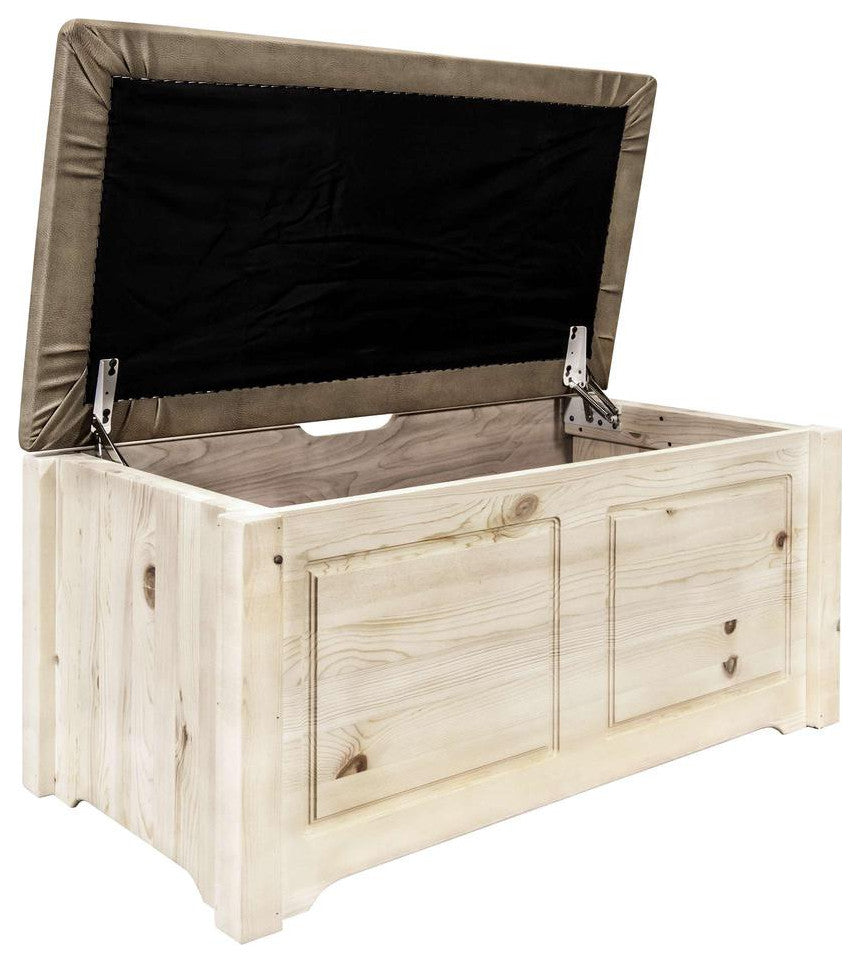 Homestead Collection Small Blanket Chest, Buckskin Upholstery, Ready To Finish