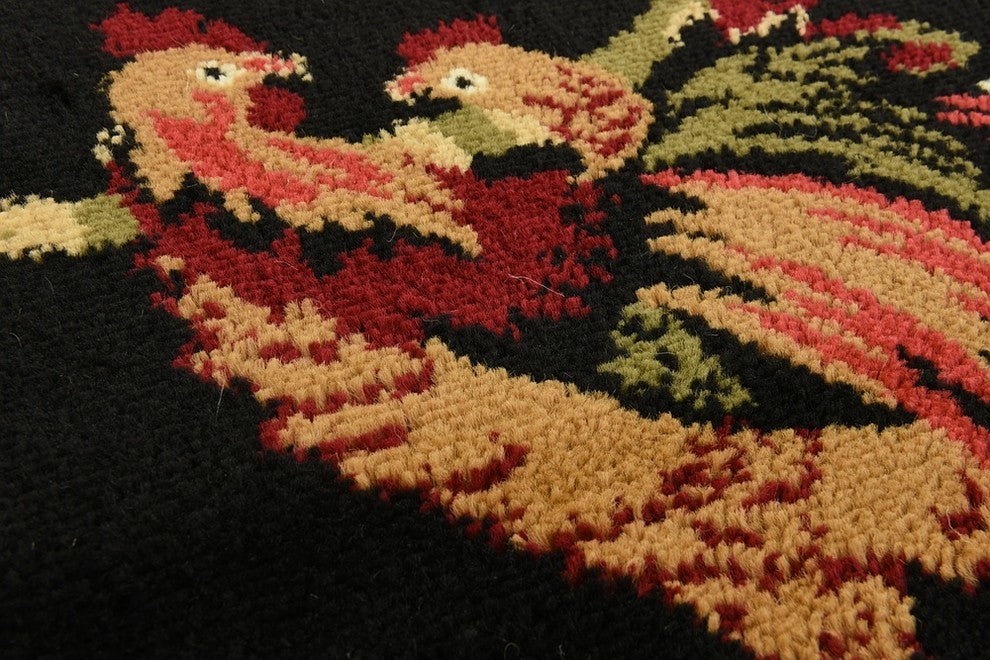 Unique Loom Black Barnyard Farm 4' Round Rug