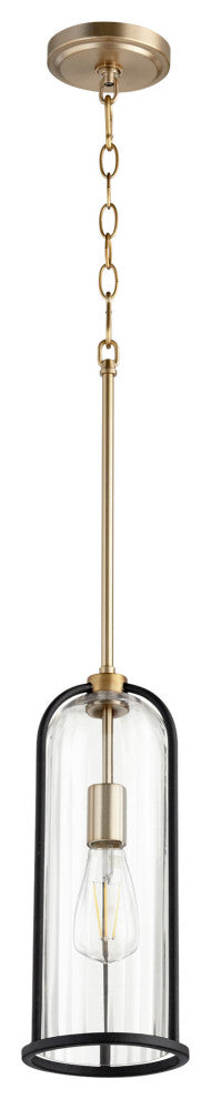 Quorum International 307 Espy 6"W Mini Pendant - Noir / Aged Brass
