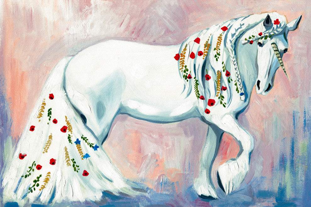 "Unicorn Style" Painting Print on Wrapped Canvas, 45"x30"