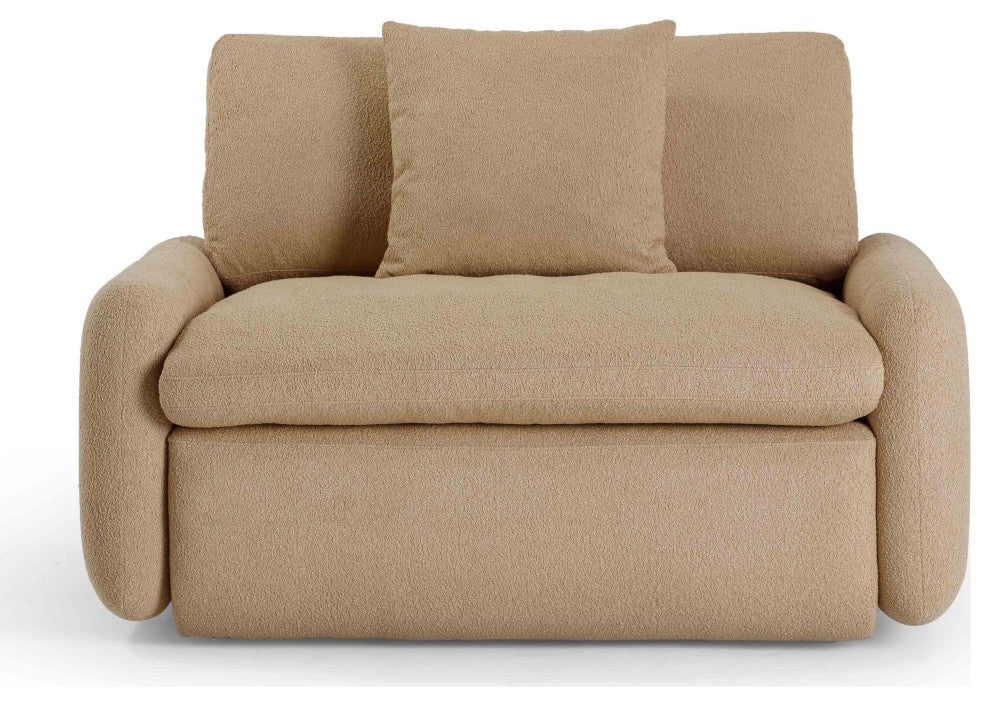 Rachelle Boucle Lounge Chair, Tan