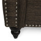 Bonny Fabric Pillowback 3-Seater Sofa With Nailhead Trim, Brown/Dark Brown