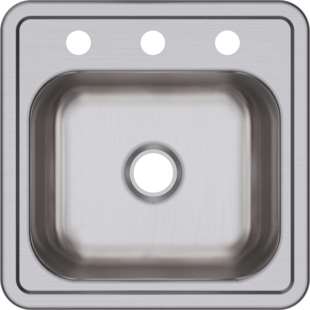 D11515 Dayton Stainless Steel 15" x 15" Drop-in Bar Sink, 3 Holes