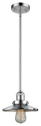 1-Light Railroad 8" Mini Pendant, Polished Chrome