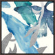 Aquamarine IV, 25.25"x25.25", Espresso Natural Wood Gallery Floater