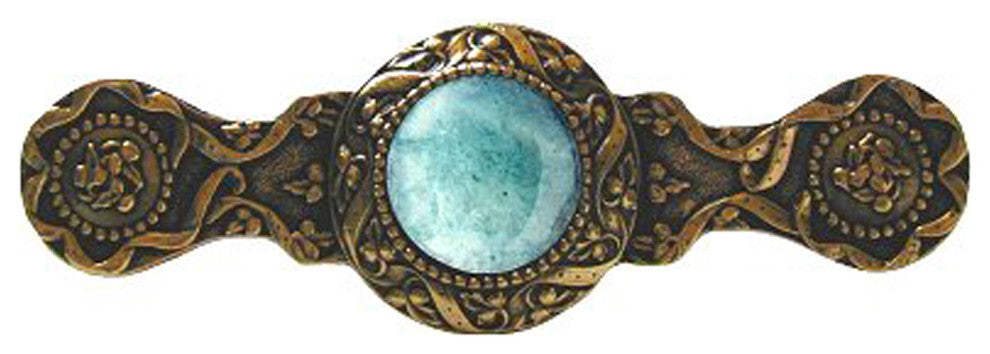 Victorian Jewel Pull 24K Gold Finish/Green Aventurine