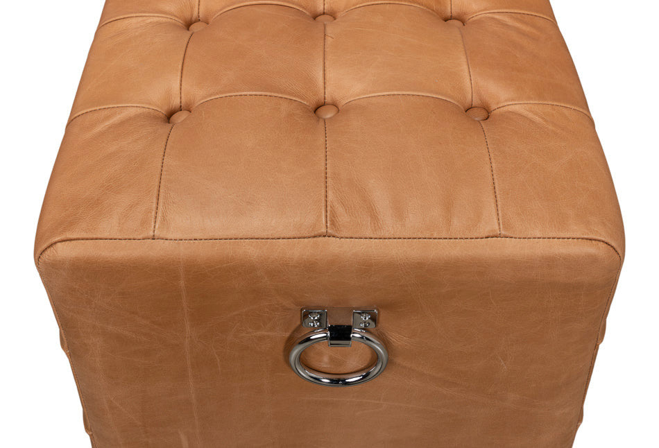 Beam Bench Tufted Leather