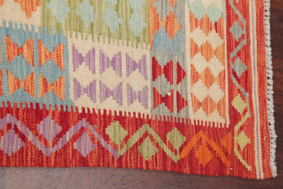 Southwestern Kilim Oriental Traditional Hand-Woven Turkish Area Rug, 9'8"x6'3