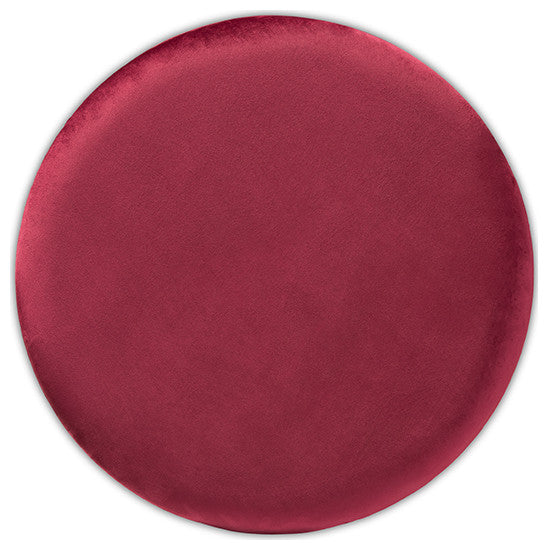Marisa Glam and Luxe Red Velvet Fabric Upholstered Gold Finished Storage Ottoman