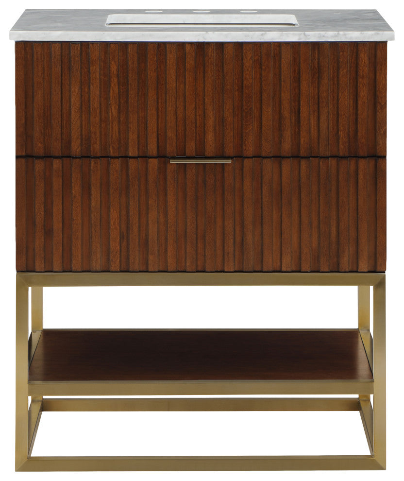 Monad Bathroom Vanity, Walnut, 30" Wide