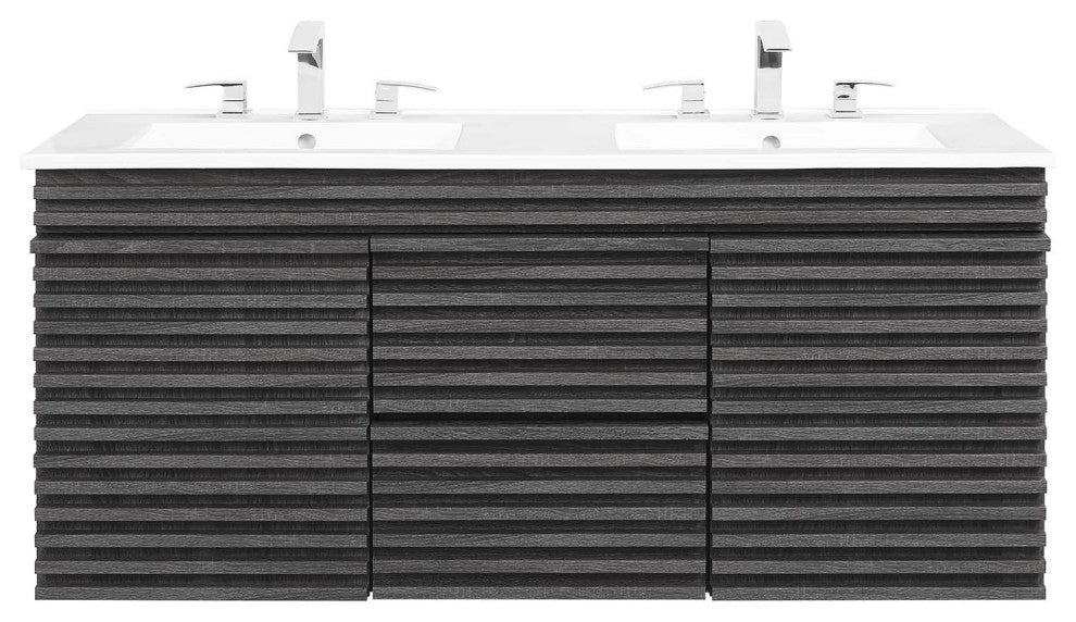 Render 48" Wall-Mount Bathroom Vanity, Charcoal White