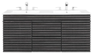 Render 48" Wall-Mount Bathroom Vanity, Charcoal White