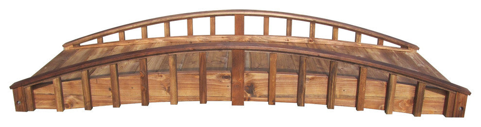 SamsGazebos Japanese Crescent Wood Garden Bridge 8 ft