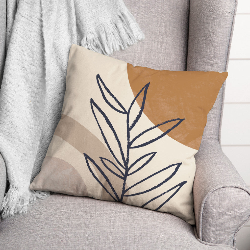 Mid Mod Arch Leaves 18x18 Indoor/Outdoor Pillow