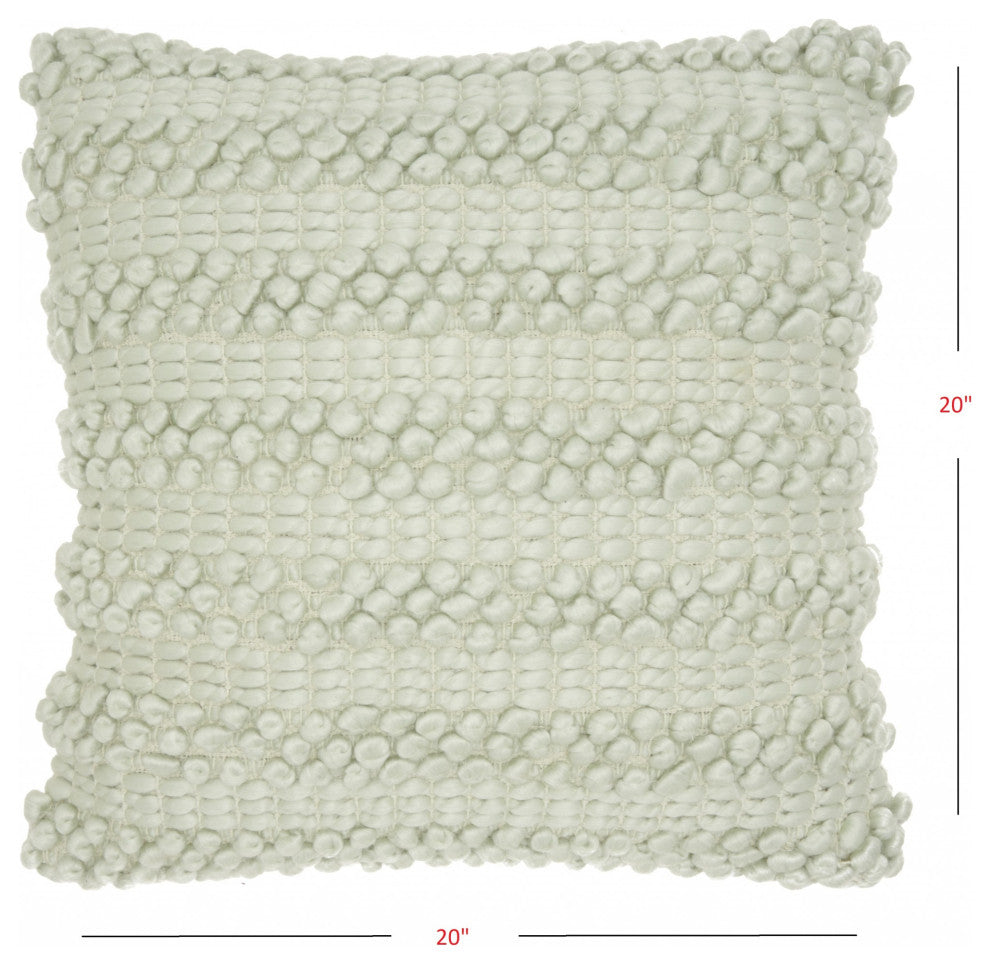 20" Mint Green Striped Throw Pillow With Texture