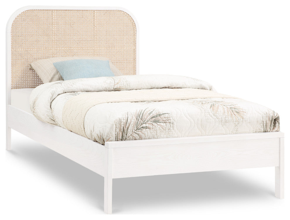 Siena Ash Wood Bed, White, Twin