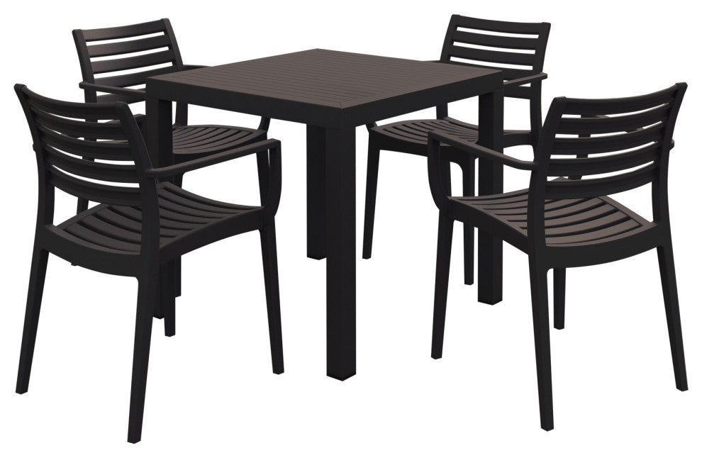 Compamia Artemis 5-Piece Outdoor Dining Set, Brown