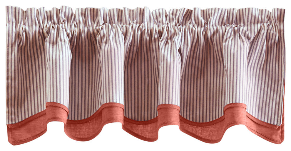 Plaza Stripe 58"x15" Bradford Valance, Brick