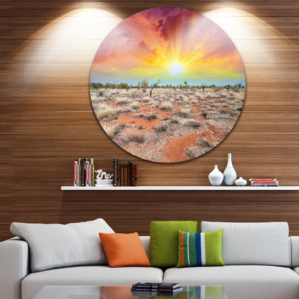 Beautiful Colors Of Earth, Landscape Photo Round Metal Wall Art, 23"
