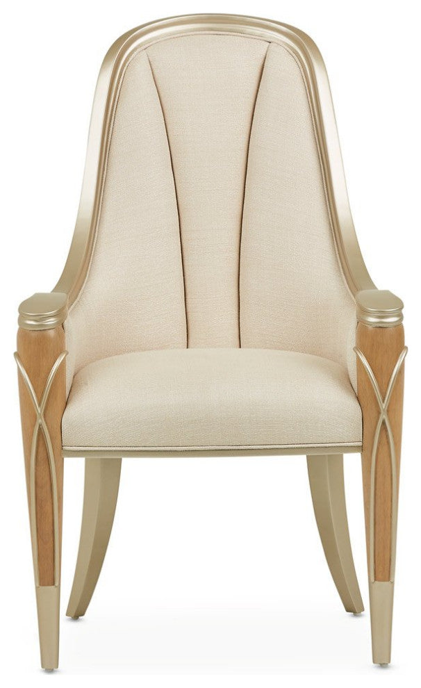 Aico Amini Villa Cherie 7 PC Oval Dining Set in Caramel