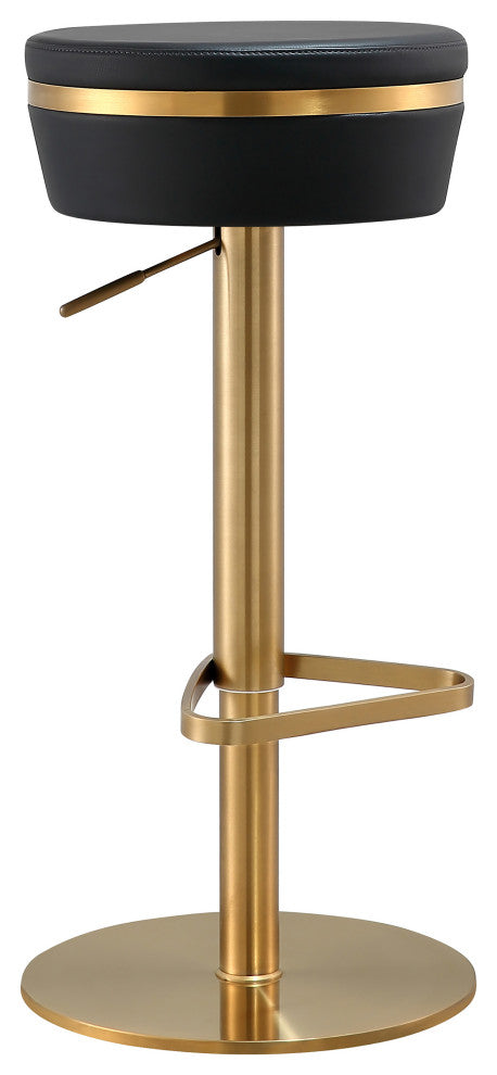 Astro Black and Gold Adjustable Stool