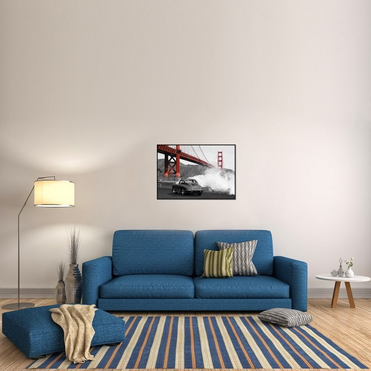 "Under the Golden Gate Bridge, San Francisco (BW)"  by Gasoline Images, 37x25"