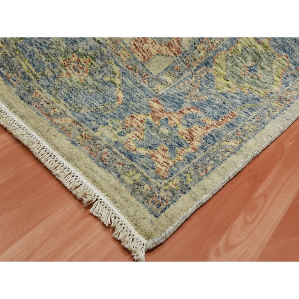 Colorful, Oushak Salt and Pepper Design Pure Wool Hand Knotted Rug, 8'0"x9'9"