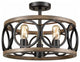 3-Light Ceiling Light Drum Shade Ceiling Light Fixtures Rustic Chandelier