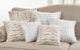Down Filled Faux Fur With Brushed Metallic Foil Throw Pillow, 18"x18", Silver