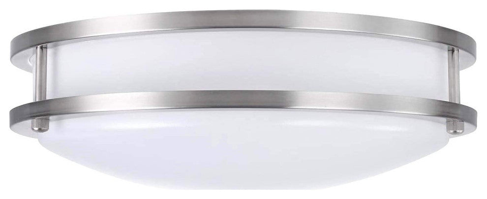 12 inch round Flush Mount Ceiling Light white glass ceiling light with nickel