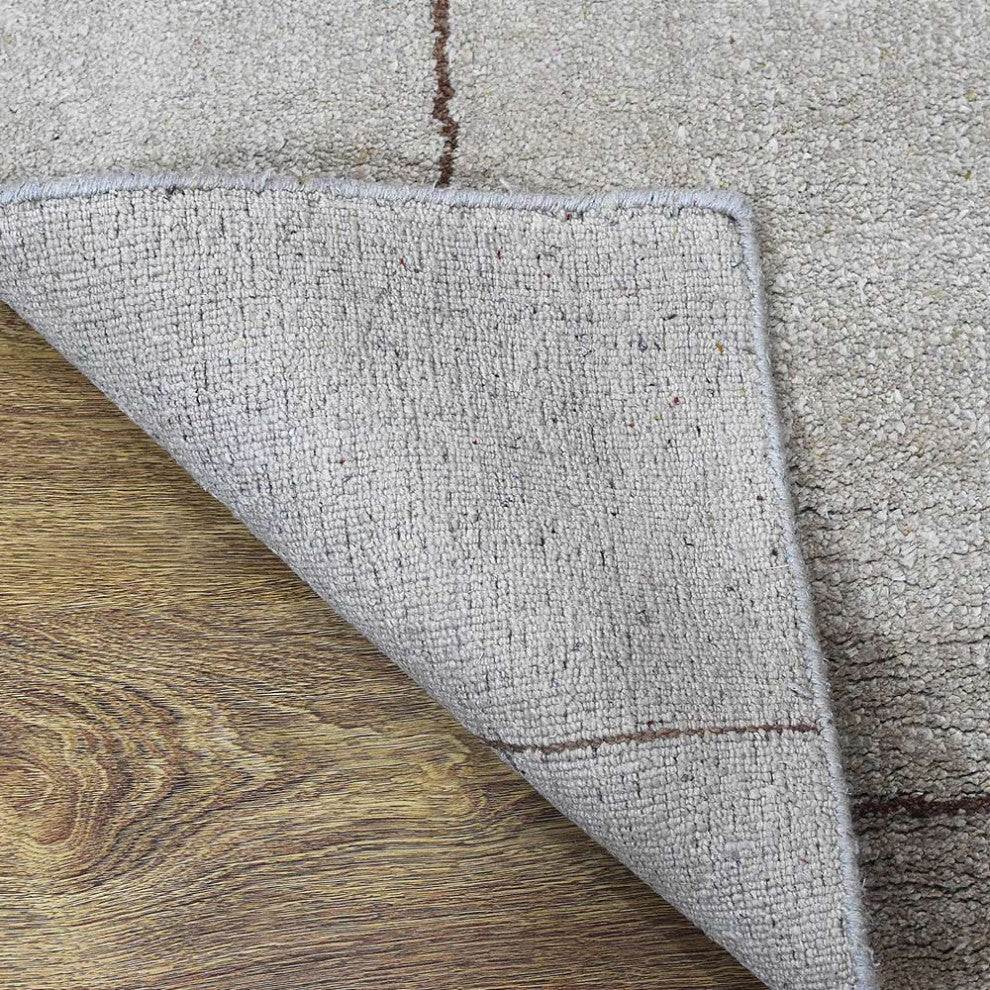 HAND KNOTTED LOOM SILK ECO-FRIENDLY AREA RUGS -6'x9',Rectangle,Beige,Geometric