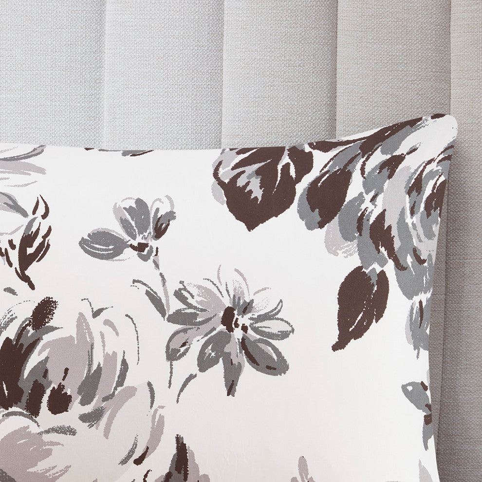 Intelligent Design Dorsey Black and White Floral Comforter Set