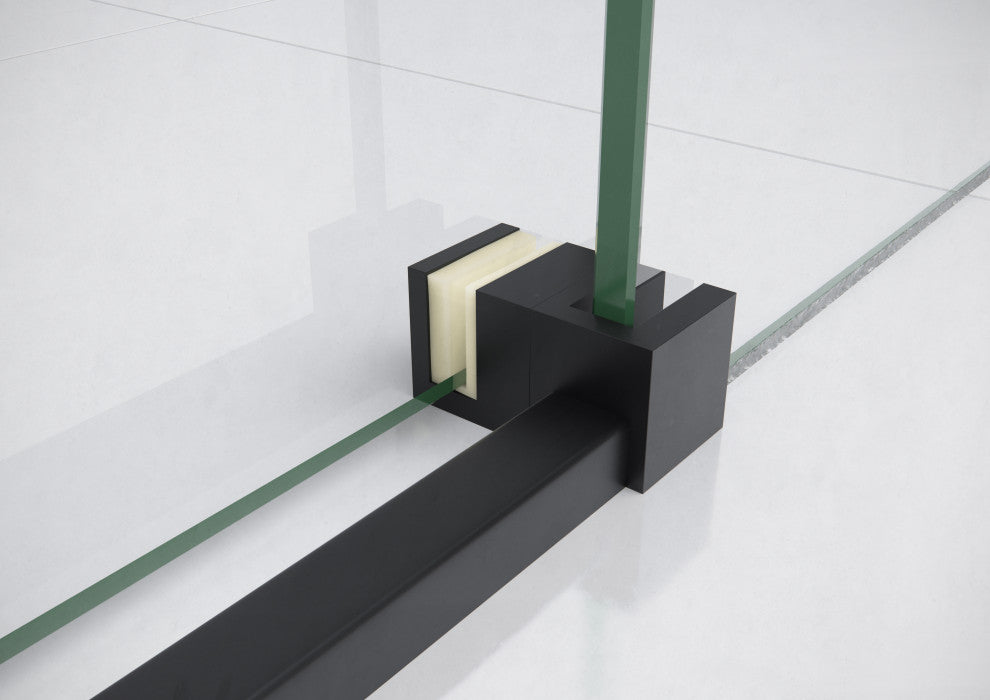 64-68"x78" Frameless Sliding Shower Door With Square Hardware, Matte Black