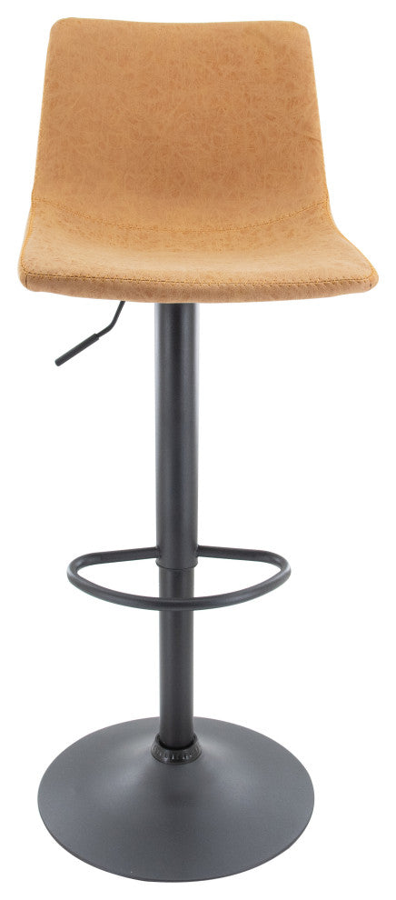 LeisureMod Tilbury Modern Adjustable Bar Stool With Footrest & 360-Degree Swivel